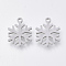 Tarnish Resistant 201 Stainless Steel Pendants, Laser Cut Pendants, Snowflake, Stainless Steel Color, 15x12x1mm, Hole: 1.2mm