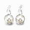 Alloy Pendants, with Rhinestone and ABS Plastic Imitation Pearl, Crystal, Creamy White, Silver, 26.5x13x12mm, Hole: 1mm