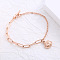 Stainless Steel Charm Bracelets, Paperclip & Cable Chain Bracelets for Women, Rose Gold