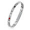 Stainless Steel Panther Chain Watch Band Bracelets, with Crystal Rhinestone and Watch Band Clasps, Stainless Steel Color, 8-1/4 inch(21cm)