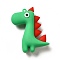 Dinosaur Shape PVC Pendants, Medium Sea Green, 58x48x17mm, Hole: 2.5mm