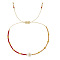 Glass Seed Beads Braided Bead Bracelets, Shell Jewelry for Women, Flat Round with Letter, Letter B