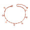 Stainless Steel Anklet, with Grade AAA Cubic Zirconia, Star, Rose Gold, 7-7/8 inch(20cm)