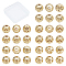 30Pcs 5 Style Alloy Hollow Beads, Round, Cadmium Free & Lead Free, Real 18K Gold Plated, 30pcs/box