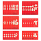 60pcs 6 Styles Paper Chinese Red Envelopes Sets, Hot Stamping Lucky Wrap Money Bags, Rectangle with Chinese Characters Pattern, Red, 11.5~17x7.9~9x0.05cm, 10pcs/style