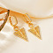Elegant Brass Clear Cubic Zirconia Triangle Hoop Earrings, Golden, 46x17mm