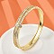 Brass Micro Pave Clear Cubic Zirconia Hinged Bangles for Women, Cadmium Free & Lead Free, Rack Plating, Long-Lasting Plated, Real 18K Gold Plated, 1/2 inch(1.15cm), Inner Diameter: 2-1/4x2-3/8 inch(5.6x5.9cm)