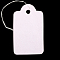 Rectangle Blank Hang tag, Jewelry Display Paper Price Tags, with Cotton Threads, White, 26x16x0.2mm, Hole: 2mm, 500pcs/bag