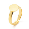 Brass Pad Ring Bases, Lead Free and Cadmium Free, Adjustable, Golden, 3x14mm,US Size 3(14mm)