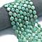 Natural Amazonite Beads Strands, Faceted Hexagonal Cut, Flat Round, with Seed Beads, 10~10.5x6mm, Hole: 1mm, about 31~32pcs/strand, 15.35''~15.55''(39~39.5cm)