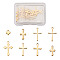 304 Stainless Steel Charms & Pendants, Cross, Golden, 48pcs/box