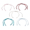 Polyester Cord Braided Bracelet Making, with 304 Stainless Steel Open Jump Rings, for Connector Charms, Stainless Steel Color, Mixed Color, 5-3/4 inch(14.7cm)