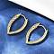 Brass Micro Pave Clear Cubic Zirconia Horse Eye Hoop Earrings, Long-Lasting Plated, Rack Plating, Cadmium Free & Lead Free, Real 18K Gold Plated, 19.5x13x2.5mm