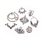 Tibetan Style Links, Mixed Shapes, Gunmetal, 21~64x8~62.5x1.5~15mm, Hole: 1~4mm