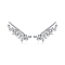 Sterling Silver Micro Pave Clear Cubic Zirconia Leaf Clip-on Earrings, Platinum, 21x6mm