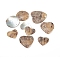 Natural Akoya Shell Pendants, Mother of Pearl Shell Pendants, Flat Round & Heart, 26.5~46.5x30.5~45x2~3mm, Hole: 1.5~3mm