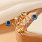 Fashionable Lady's Evil Eye Ring, Iron Wrap Finger Rings, Golden, Inner Diameter: 18mm