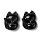 Natural Obsidian Pendants, Fox, 28x21.5x10mm, Hole: 2mm