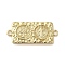 Religion Brass Saint Benedict Cross Connector Charms, Rectangle Links, Real 14K Gold Plated, 15x33x2.5mm, Hole: 2mm