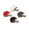 Alloy Enamel Pendants, Cadmium Free & Nickel Free & Lead Free, Golden, Baseball Helmet Charm, Mixed Color, 24.5x28x1.5mm, Hole: 2mm