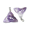Natural Amethyst Pendants, with Stainless Steel Snap On Bails, Trinity Knot/Triquetra, Irish, 23~40x33~38x5~7mm, Hole: 6x4mm
