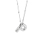 1pc Brass Chain with Alloy Letter Pendants Necklaces, Lead Free & Nickel Free & Cadmium Free, Platinum, Letter P, 17.99~18.23 inch(45.7~46.3cm), pendants: 20~22.5x13~23mm