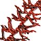 Opaque Acrylic Imitation Coral Beads Strands, Nuggets, Two Tone, FireBrick, 46~48x34~35x7~8mm, Hole: 1.4mm, about 50pcs/strand, 18.50''(47cm)