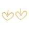 Brass Stud Earrings, Real 18K Gold Plated, with Raw(Unplated) Brass Pins, Heart, Real 18K Gold Plated, 1/2x3/8 inch(13x11mm), Pin: 0.7mm