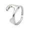 304 Stainless Steel Open Cuff Rings, Stainless Steel Color, Adjustable, 12mm