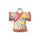 Brass Enamel Pendants, Clothes Charm, Platinum, 23x20.5x3mm, Hole: 3.5x5mm
