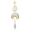 Moon Brass & 304 Stainless Steel Hanging Suncatchers, with Glass Pendants and Natural Rose Quartz Chip Beads, Golden, 308mm, Hole: 8mm