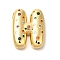 Brass Cubic Zirconia Pendants, Cadmium Free & Nickel Free & Lead Free, Letter A~Z Charms, Real 18K Gold Plated, Letter H, 30x24x7mm, Hole: 5x2.5mm