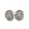 Brass Micro Pave Magenta Cubic Zirconia Beads, Cadmium Free & Nickel Free & Lead Free, God of Wealth Zaki Ram, Real Platinum Plated, 11.5x10.5x6mm, Hole: 1.8mm