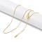 Brass Chain Necklaces, Box Chains, Real 18K Gold Plated, 17.91 inch(455mm)