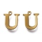 PVD Vacuum Plating  304 Stainless Steel Charms, Laser Cut, Alphabet, Antique Bronze, Letter.U, 12x10x0.8mm, Hole: 1mm