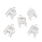 Non-Tarnish 201 Stainless Steel Charms, Alphabet, Letter.R, 12x7.6x0.6mm, Hole: 1.4mm