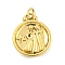 304 Stainless Steel Pendants Rhinestone Settings, Round with Constellations, Gemini, 20.5x17x3.5mm, Hole: 3.5x2mm, Fit for 0.9mm Rhinestone