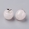 Natural Rose Quartz Pendants, with Alloy Finding, Apple, Platinum, 23x20mm, Hole: 2.5x5mm