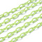 ABS Plastic Cable Chains, Oval, Pale Green, 13x7~7.5x2mm, about 15.35~15.74 inch(39~40cm)/strand