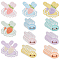 34Pcs 11 Style Sew on Computerized Embroidery Polyester Clothing Patches, Appliques, Rabbit with Carrot & Rabbit's Head, Easter Theme, Mixed Color, 39~60x35~53x1~4mm