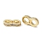 Brass Micro Pave Cubic Zirconia Multi-Strand Links, Number 8 Shaped, Real 18K Gold Plated, 17x9x9mm, Hole: 5mm
