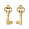 PVD Vacuum Plating 304 Stainless Steel Pendants, Key Charms, Golden, 30x12x2mm, Hole: 2.4mm