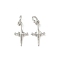 Brass Pendants, Cross Charms, Rack Plating, Long-Lasting Plated, with Jump Ring, Platinum, 14x8x2mm, Hole: 3mm