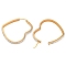 304 Stainless Steel Heart Hoop Earrings, with Polymer Clay and Rhinestone, Real 18K Gold Plated, 50x42.5x3.5mm, Pin: 0.8mm