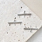 Brass Screw Eye Pin Peg Bails, For Half Drilled Beads, Platinum, 21x6mm