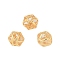 925 Sterling Silver Beads, Hexagon, Hollow, Real 18K Gold Plated, 6.5mm, Hole: 1.5mm