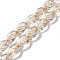 Transparent Glass Beads Strands, Oval, Clear, 11x8x5.5mm, Hole: 1mm, about 32pcs/strand, 13.78 inch(35cm)