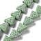 Triangle Dyed Natural Lava Rock Beads Strands, Dark Sea Green, 13x14x5mm, Hole: 1.2mm, about 31pcs/strand, 15.35''(39cm)
