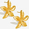 304 Stainless Steel European and American Flower Stud Earrings, Simple and Elegant, Golden, 28x28mm