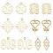 12Pcs 6 Style Brass Pendants, Long-Lasting Plated, Adinkra Symbols, Real 18K Gold Plated, 2pcs/style